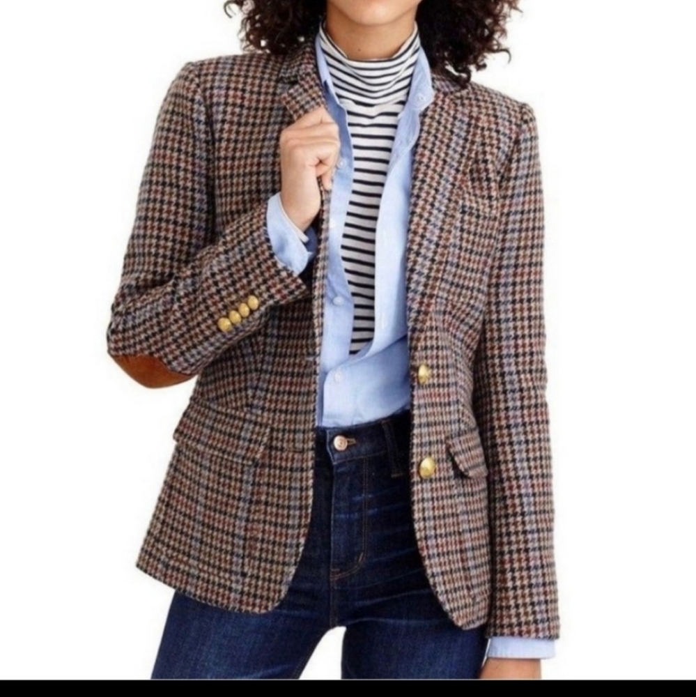 J Crew Houndstooth Wool Rhodes Blazer NWOT